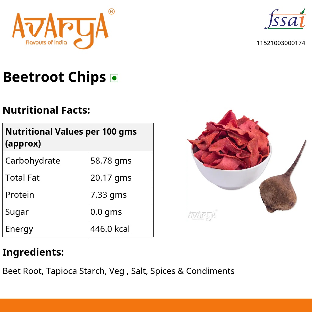 Ingredients And Nutrition Facts Of Beetroot Chips