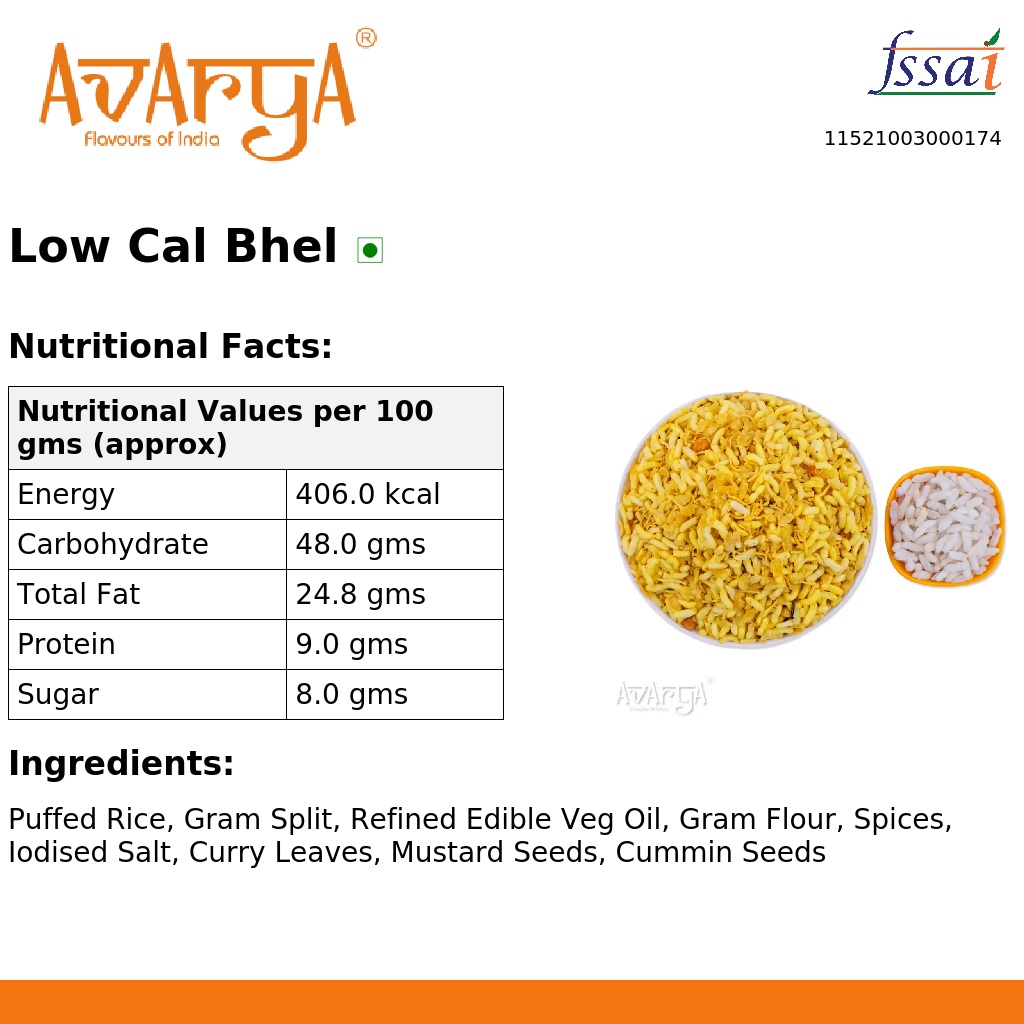 Ingredients And Nutrition Facts Of Low Cal Bhel