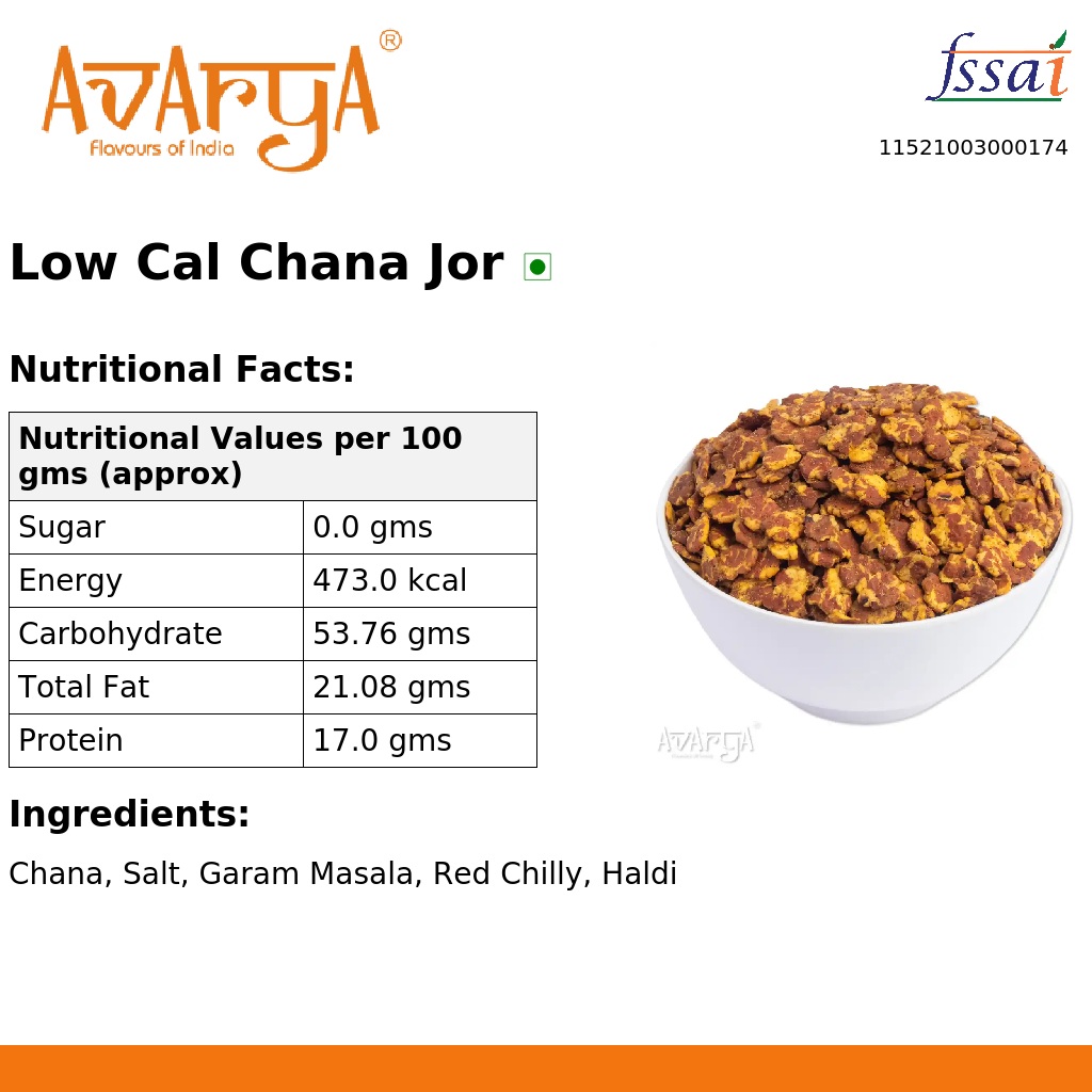 Ingredients And Nutrition Facts Of Low Cal Chana Jor