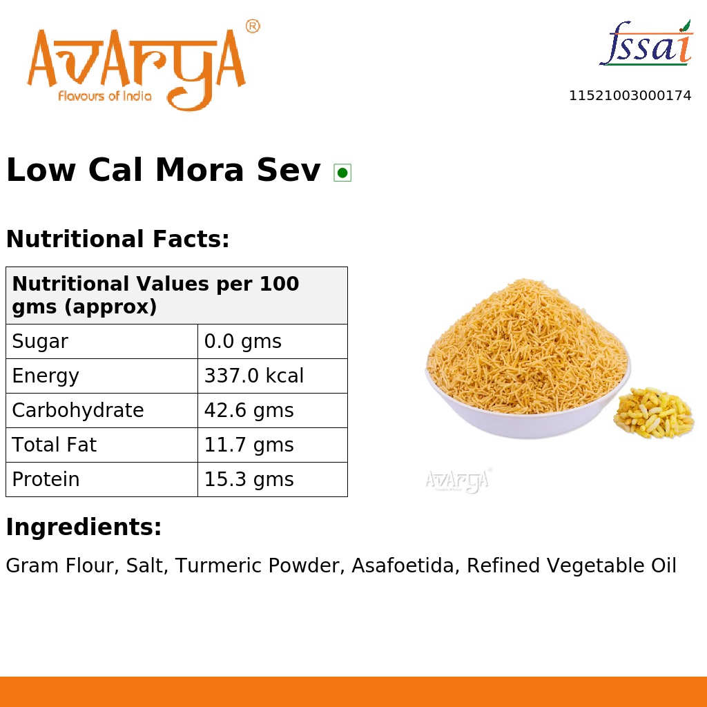 Ingredients And Nutrition Facts Of Low Cal Mora Sev