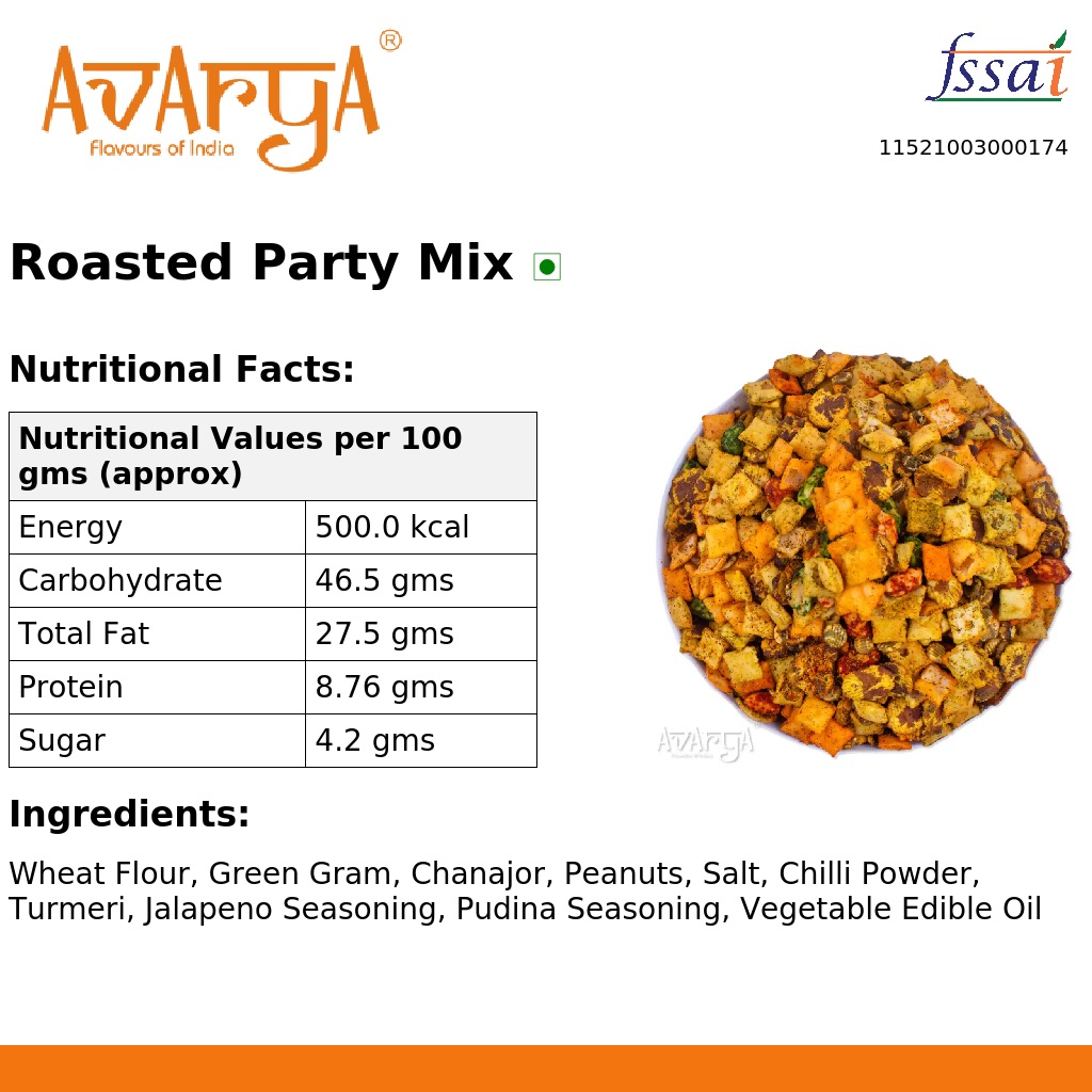 Ingredients And Nutrition Facts Of Roasted Party Mix